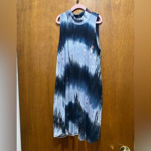 Ginger G blue tye dye sleeveless dress size small